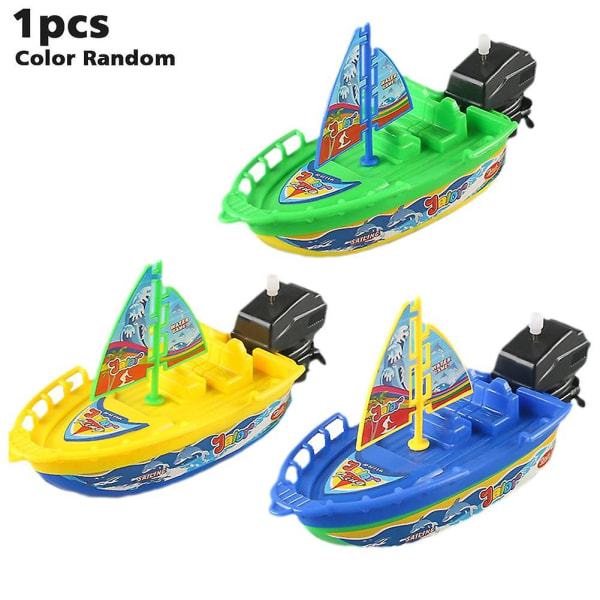 Clockwork Legetøj Traditionelt Wind Up Speed ​​Boat Ship Kids Børne Badelegetøj