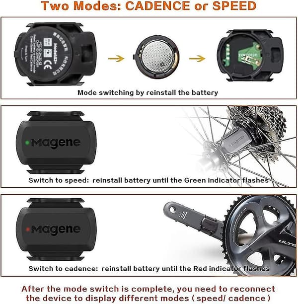 S3+ Cykelsensor för hastighet och kadens, Ant+ hastighetssensor och Buletooth 4.0 trådlös cykel Rpm (hy)