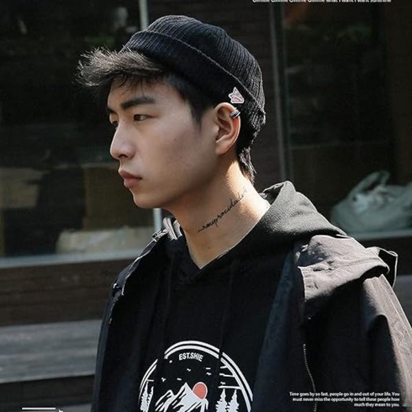 Corduroy Caps Justerbar Brimløs Caps Retro Rullede Mansjetter Harbour Hat Arbeider Sailor Caps Beanie Skullcap Docker Leon Hat Black