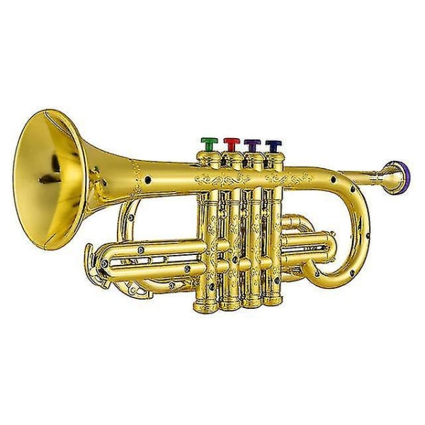 Trompet Barnemusikk Pedagogisk leke Musikkinstrument Abs Metal Trompet Med 4 Ed Keys For Kids