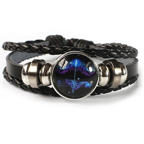 12 stjärntecken konstellation charm lysande armband män kvinnor mode flerskikts väv läder armband armband födelsedagspresent sagittarius