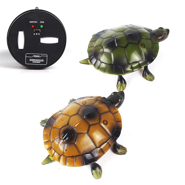 Sinknap Simulering Infrarød fjernbetjening Elektrisk lysende skildpadde Robot Legetøjsgave til børn Green