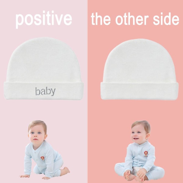 Nyfødt dekkhette Anti-ripe hansker Baby Baby Cap Anti-ripe ansiktshansker fottrekk White