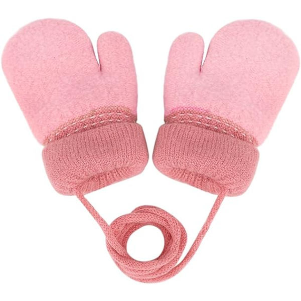 Toddler Magic Stretch Mittens Tjocka Plyschfodrade, Vinter Baby Boys Girls Stickade Vantar Varma Fluffiga Hel Fingerhandskar Kallt Väder Skidhandskar