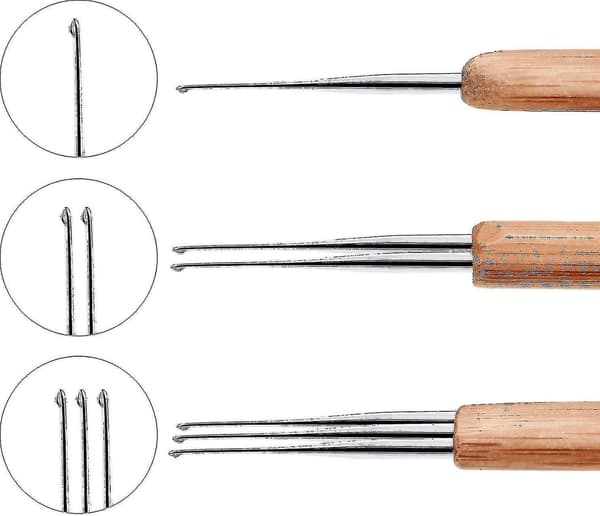 3-pakke bambus dreadlock-kroker 0,75 mm Dreadlocks-kroker Hy