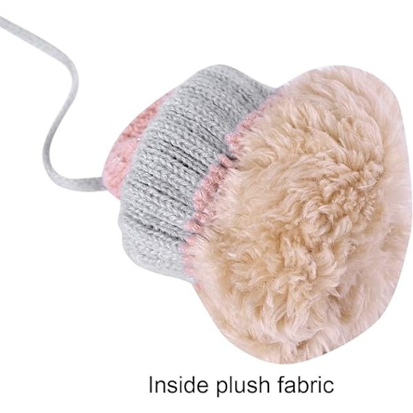 Söta stickade vantar för småbarn med snöre, varma vantar för flickor, hängande halsband, vantar med full finger, tjocka varma kashmirfoder, vantar för vintern