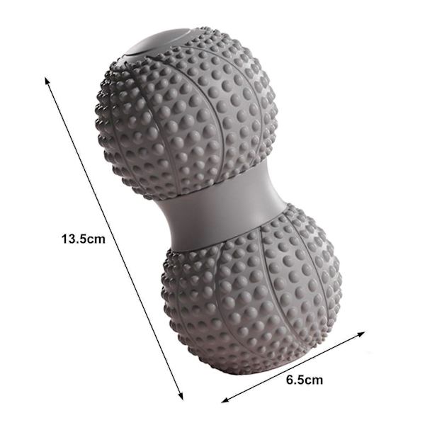 Peanut Massagebold til Dyb Vævsafslapning af Muskler - Dobbelt Lacrosse-Rulle til Fysioterapi - Ben, Arm, Talje, Mave, Ryg, Fod - Massagebold til Hele Kroppen Grey