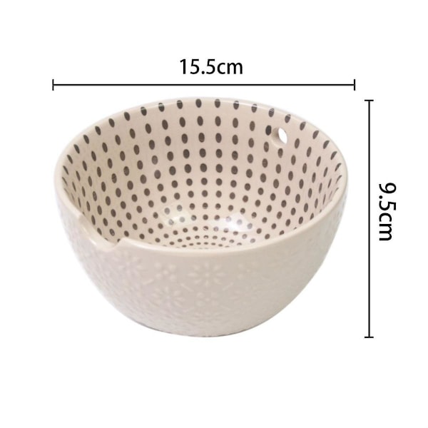 Virkskål Handgjord Accessoar Keramik Garnskål för Flickvän Vänner Beige Beige 15.5cmx9.5cm