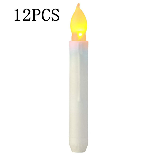 Set med 12 LED-konformade ljus, flamlösa bordsljus, batteridrivna Harry Potter-ljus för mors dag-present, fest, bröllop, kyrkdekorationer