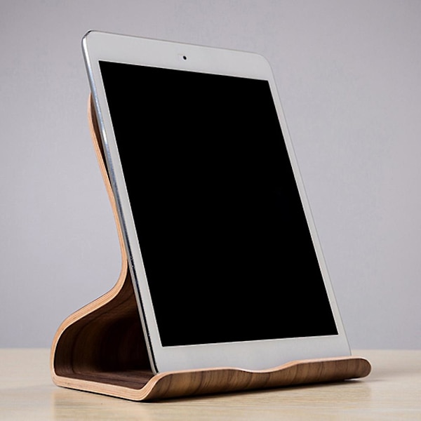 SAMDI Puinen Universaali Tablet PC Puhelin Teline iPad Samsung Tabille White Birch Wood