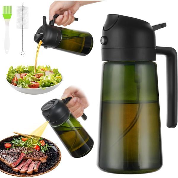 470 ml oliesprayflaske, 2 i 1 oliedispenser og oliesprøjte