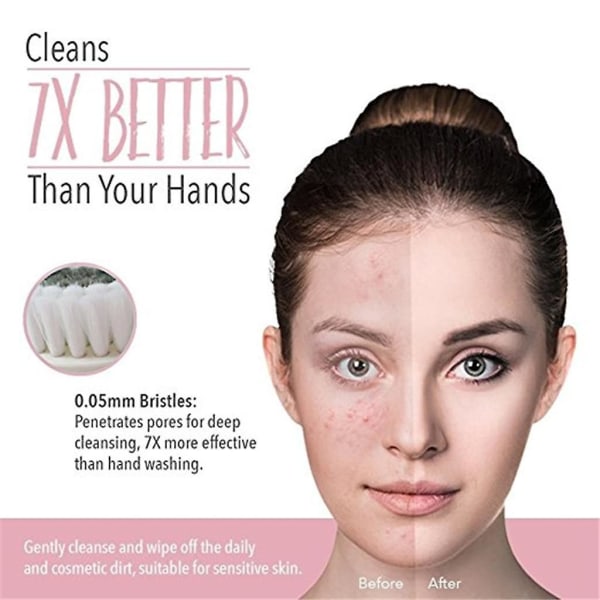Elektrisk ansiktsrengöring 3-i-1 tvättborste Ansiktsrengöringsborste Hudskrubberrengöringsanordning för ansiktsnål