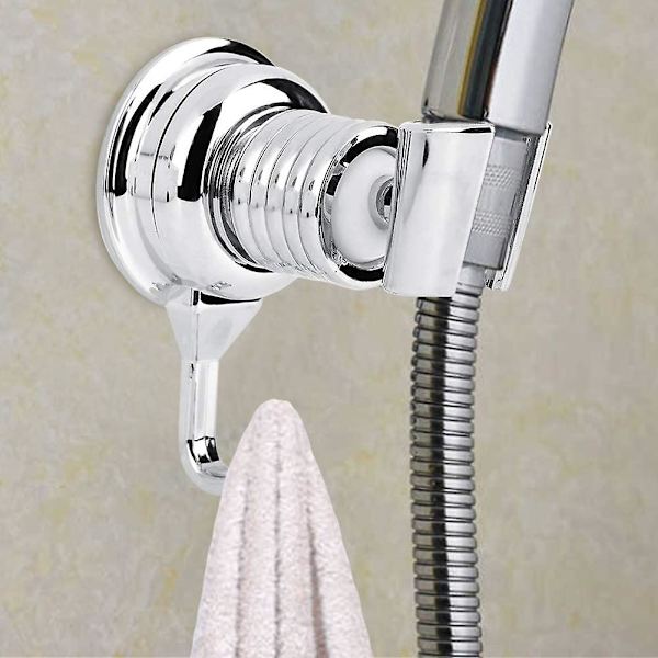 Sugkopp Duschhuvudhållare, Borrfri Justerbar Handhållen Duschhuvud Väggfäste Hängare Medkrok För Badrum Toalett Bidet Sprayer(1p