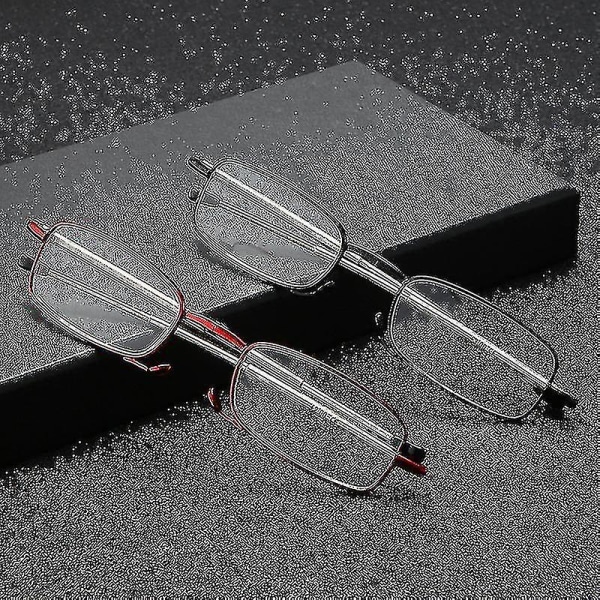 Sikker pasform armløse ultralette foldbare læsebriller med universal pod-etui (hy)