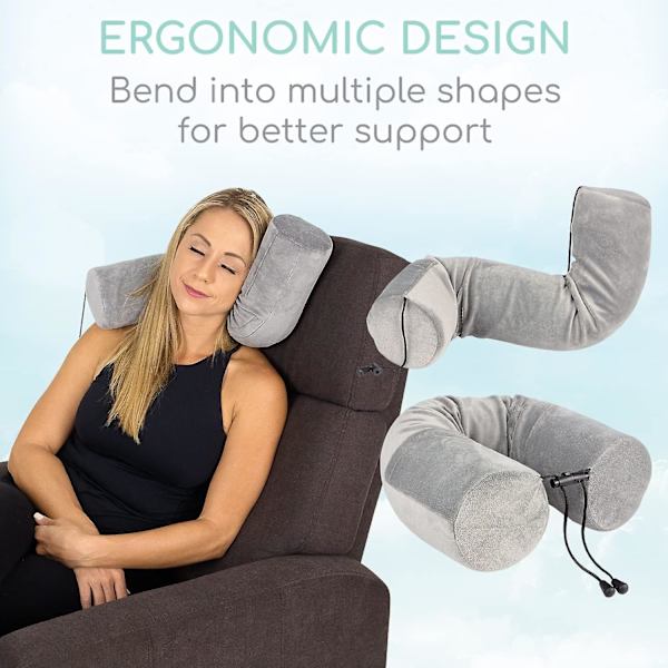 Twist Memory Foam Resepåse för Nacke, Haka, Ländrygg och Benstöd - Nackkudde för Resor