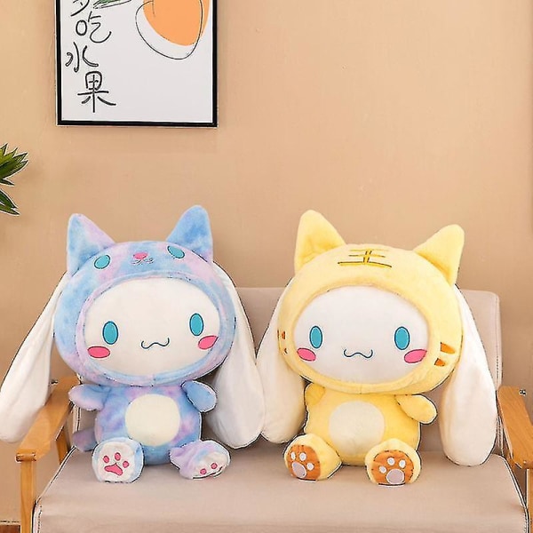 27-80cm Sanrio Cinnamoroll Plys Legetøj Animation Afledninger Farverige Baby Kanel Plys Legetøj Med Store Ører, Der Bliver Til Tiger yellow 27CM