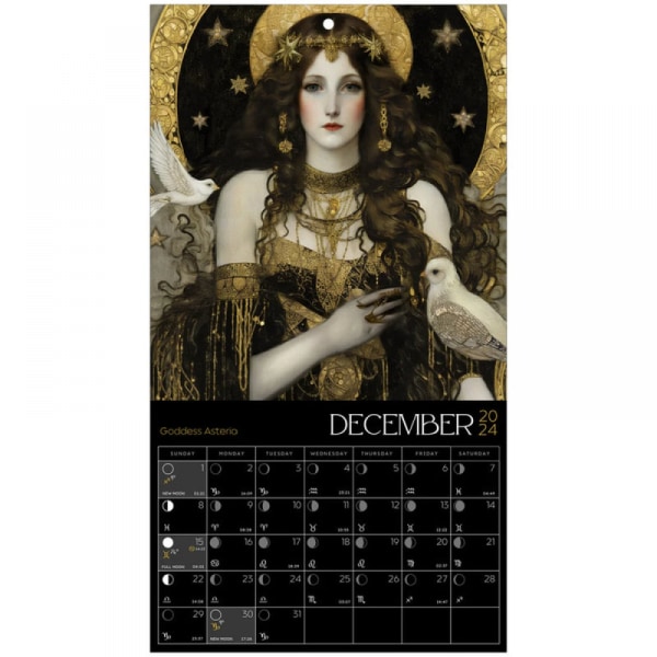 Dark Goddess 2024 Kalender, perfekt gotisk boligindretningsgave til dine hedenske venner og elskere af græsk mytologi, julegave 40x20
