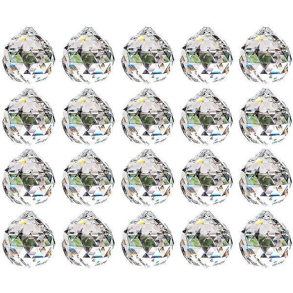20 mm kirkas kristallipallo prisma - 20 kappaletta riippuva aurinkosieppari kattoon 20mm