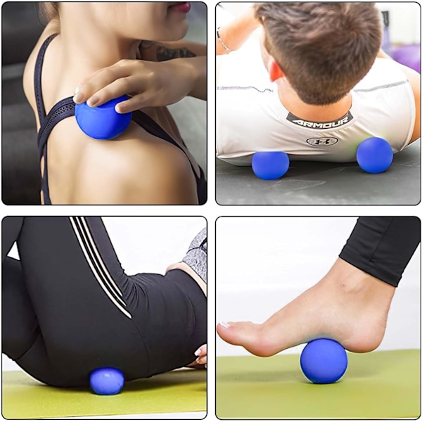 Massage Hockey Ball til Myofascial Afslapning, Fødder, Ryg, Triggerpunkt Terapibold, Muskelknuder, Yoga Royal Blue