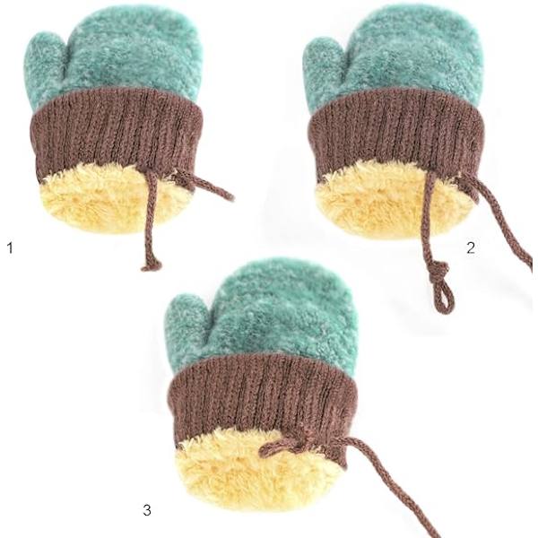 Toddler Magic Stretch Mittens Tjocka Plyschfodrade, Vinter Baby Boys Girls Stickade Vantar Varma Fluffiga Hel Fingerhandskar Kallt Väder Skidhandskar