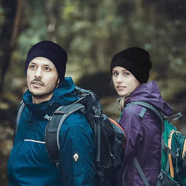 Pehmeä talvikallohattu miehille ja naisille, lämmin neulottu unisex-pipo musta Carbon gray*Tibetan blue*gray