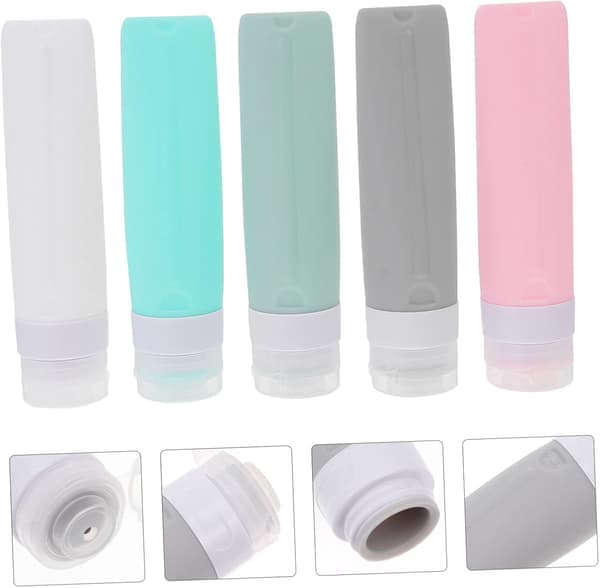 5 st bärbara toalettflaskor påfyllningsbara reseflaskor läckagesäkra för schampo lotion
