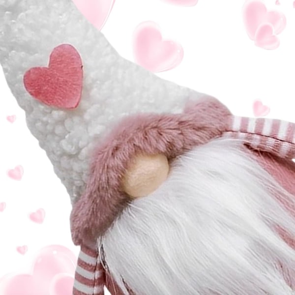 Valentines Day Gnome Gaver - Rosa plysj Par Gonk - Skandinaviske Tomte Dolls