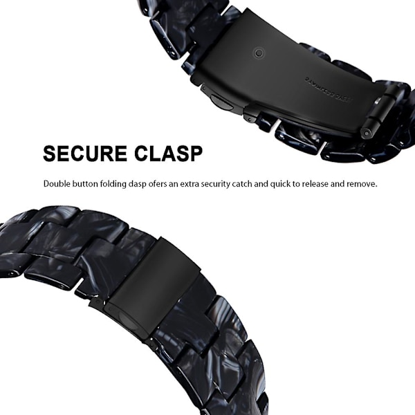 Ersättningsarmband för Garmin Vivoactive 4, 22 mm vattentätt klockarmband i harts med blommönster Black Style L Garmin Vivoactive 4