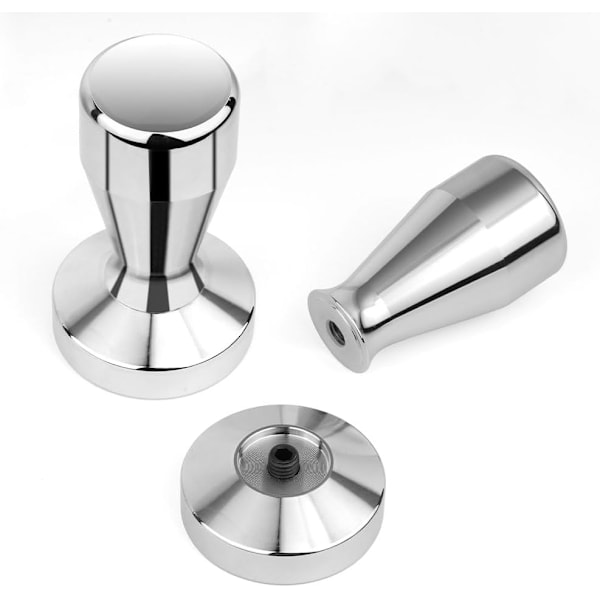 Kaffe Tamper 51mm, Espresso Kaffe Tamper, Rustfrit Stål Espresso Tamper, Sølvfarvet Tamper Kaffebar Tilbehør - Sølv