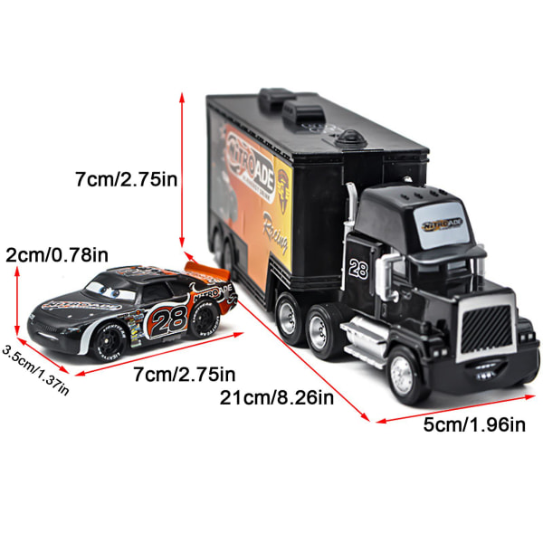 Bilar Film Mcqueen & The King & Chick Hicks & Mack Truck Farbror Diecast Fordon Leksaker Set Style B