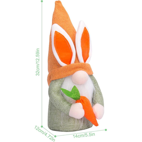 Påskhare Gnome - Vår Påsk Gnome Dekor, Påskhare Gnome Med En Söt Hatt, Bär Påskägg Eller Morot Påskgåva För Flickrum Dekor Indo