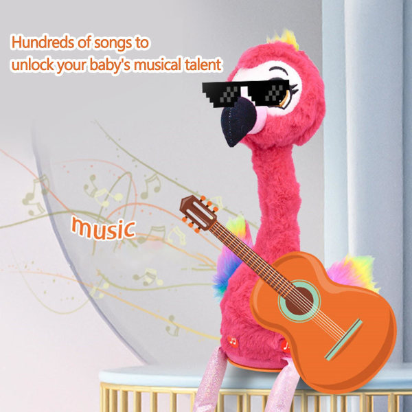 Flamingo interaktiv sang og dans Fyldte Flamingo Party Plys Legetøj Børn English charging version