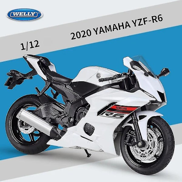 Welly 1:12 2024 Yamaha Yzf-r6 Diecast-moottoripyörämalli Raskaan sarjan matkamoottoripyörä Valuauton leluautokokoelma Lapsi B493 YZF R6 nobox2
