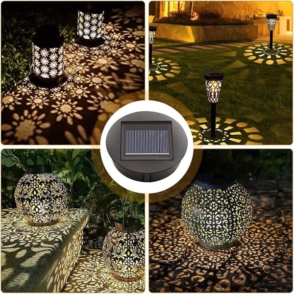 4-pack solcellslampor med LED-lampor, solcellslampor för tak, LED-solpanelsskydd