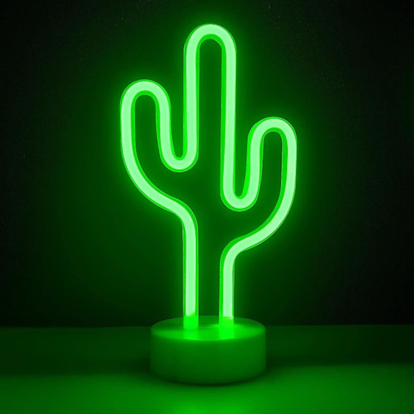 LED Kaktus Neonljusskyltar Neonljuslampa Blinkande Neonljus Varmvitt Dekoration Blinkande Neonljus Batteri/USB-driven Nattlampa till Jul Barnrum
