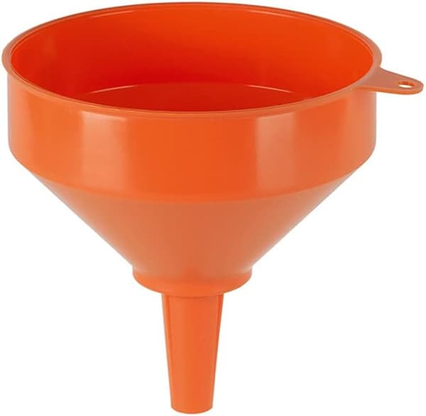 Tratt med filter, orange, 25 cm