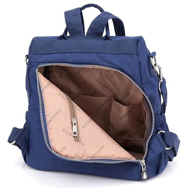 Damryggsäck, Damryggsäck, Handväska, Stöldskyddad, Vattentät, Nylon, Skolväska, Resa, Casual, Dagryggsäck, Mode, Axelväska Dark Blue