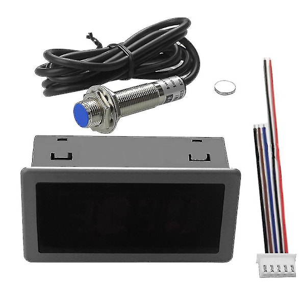 Digital LED-tachometer Rpm-hastighedsmåler + Hall-nærhedssensor Npn