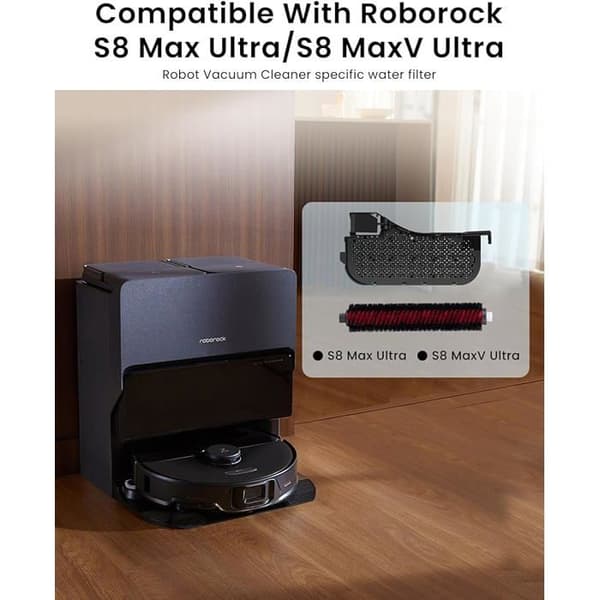 S8 Pro -lisävarusteet Roborock-robotti-imurille, 1 nopea puhdistusharja, 1 vedensuodatin