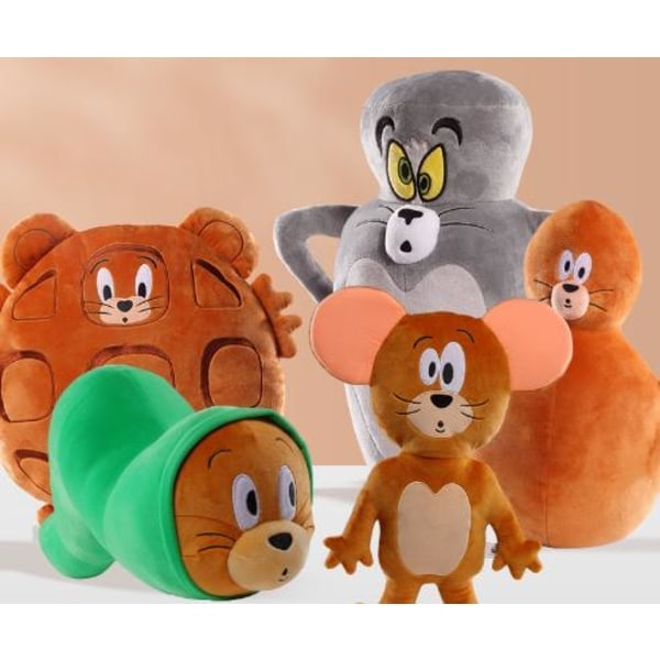 Tom og Jerry animerte periferiplysj pute - Gave til fans - Jerry Bowling ball shape