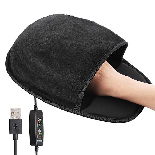 Tidtagning Temperaturkontroll USB Uppvärmd Musmatta Mus Handvärmare Med handledsskydd Varm Vinter 2Pcs