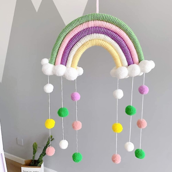 Sateenkaariseinävaate Koti Dekor Boho Huone Dekor Käsintehty Gobelini Lasten Seinä Dekor Hy