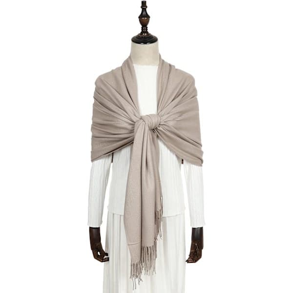 Skjerf, pashmina-sjal og omslag for kvinner, bryllupsskjerf for kvinner, vinter, kamel Camel