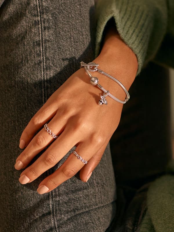 Pandora - P Moments T-Bar Ormkedjearmband - Sterlingsilver 6.7in/17cm