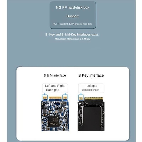 M2 SSD-kabinett NGFF SATA til USB 3.1 Gen 2 5Gbps SSD-kabinett for NGFF SATA B-nøkkel/ (B+M)-nøkkel SSD harddiskboks M.2-adapter