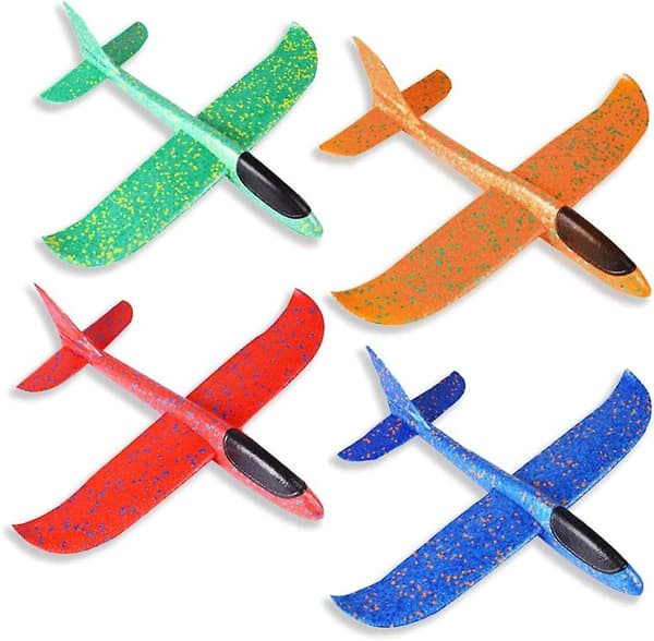 4-pack flygplanleksaker, 18,9 skumglidflygplan, manuell kastning, roligt flygplan