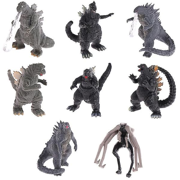 8 st/set Godzilla Vs Kong Modell 5cm Actionfigur Samlarmodell Barnleksak