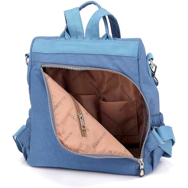 Damryggsäck, Damryggsäck, Handväska, Stöldskyddad, Vattentät, Nylon, Skolväska, Resa, Casual, Dagryggsäck, Mode, Axelväska Blue