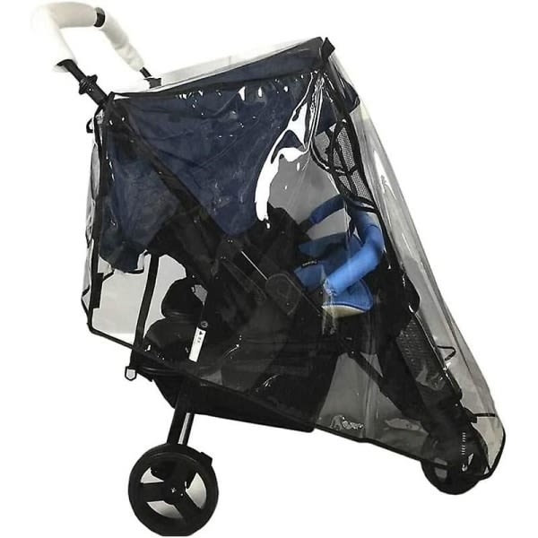 Universell sida vid sida täckning Klar pvc damm och vindskydd för dubbel barnvagn WELLNGS