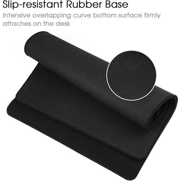 Stor musemåtte 800 x 400 x 3mm / XXL musemåtte/stor størrelse | forbedret præcision og hastighed | gummibase for stabilt greb på glatte overflader black 800x400x3mm
